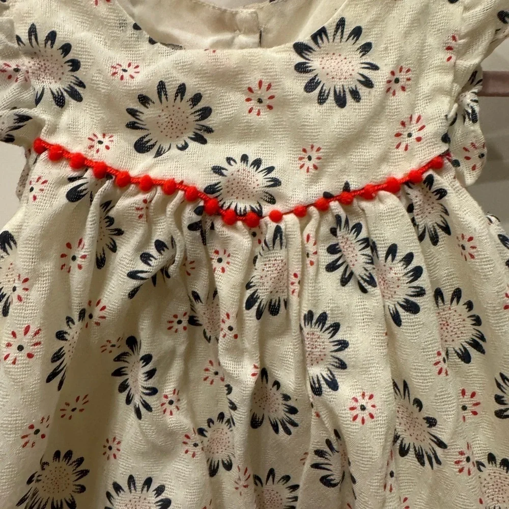 NWOT Pippa & Julie 2T Cream, Red and Blue Floral Girls Dress